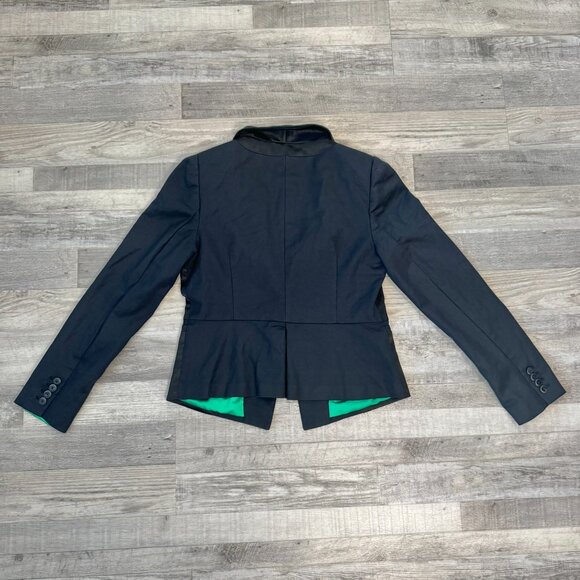 Anthropologie Elevenses Navy Tuxedo Style Women's Blazer size 12 runs small R38 - Picture 6 of 6